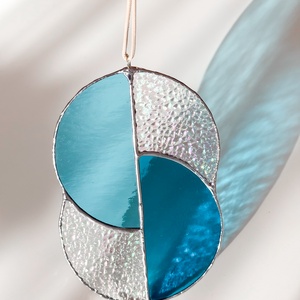 Üveg napfogó/ablakdísz geometrikus mintával - otthon & életmód - dekoráció - ajtó- és ablak dekoráció - ablakdísz - Meska.hu