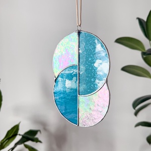 Üveg napfogó/ablakdísz geometrikus mintával - otthon & életmód - dekoráció - ajtó- és ablak dekoráció - ablakdísz - Meska.hu