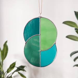 Üveg napfogó/ablakdísz geometrikus mintával - otthon & életmód - dekoráció - ajtó- és ablak dekoráció - ablakdísz - Meska.hu