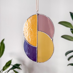 Üveg napfogó/ablakdísz geometrikus mintával - otthon & életmód - dekoráció - ajtó- és ablak dekoráció - ablakdísz - Meska.hu