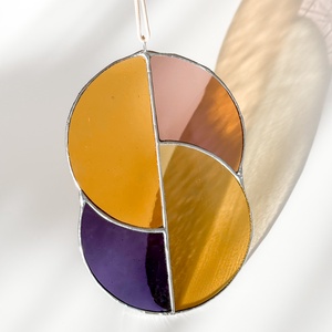 Üveg napfogó/ablakdísz geometrikus mintával - otthon & életmód - dekoráció - ajtó- és ablak dekoráció - ablakdísz - Meska.hu