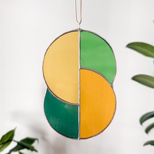 Üveg napfogó/ablakdísz geometrikus mintával - otthon & életmód - dekoráció - ajtó- és ablak dekoráció - ablakdísz - Meska.hu