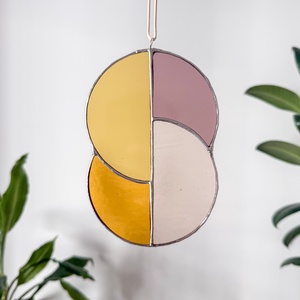 Üveg napfogó/ablakdísz geometrikus mintával - otthon & életmód - dekoráció - ajtó- és ablak dekoráció - ablakdísz - Meska.hu