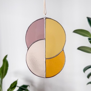 Üveg napfogó/ablakdísz geometrikus mintával - otthon & életmód - dekoráció - ajtó- és ablak dekoráció - ablakdísz - Meska.hu