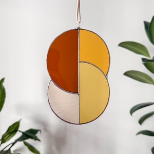 Üveg napfogó/ablakdísz geometrikus mintával - otthon & életmód - dekoráció - ajtó- és ablak dekoráció - ablakdísz - Meska.hu