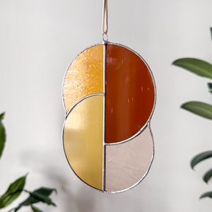 Üveg napfogó/ablakdísz geometrikus mintával - otthon & életmód - dekoráció - ajtó- és ablak dekoráció - ablakdísz - Meska.hu