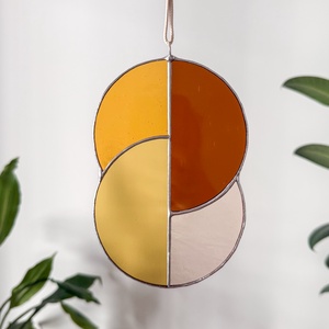 Üveg napfogó/ablakdísz geometrikus mintával - otthon & életmód - dekoráció - ajtó- és ablak dekoráció - ablakdísz - Meska.hu