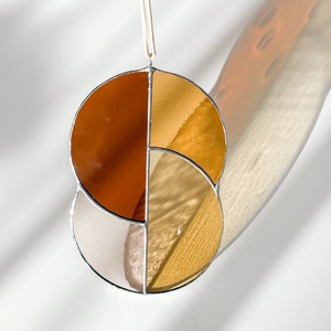 Üveg napfogó/ablakdísz geometrikus mintával, Otthon & Életmód, Dekoráció, Ajtó- és ablak dekoráció, Ablakdísz, Üvegművészet, MESKA