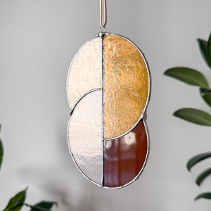 Üveg napfogó/ablakdísz geometrikus mintával - otthon & életmód - dekoráció - ajtó- és ablak dekoráció - ablakdísz - Meska.hu