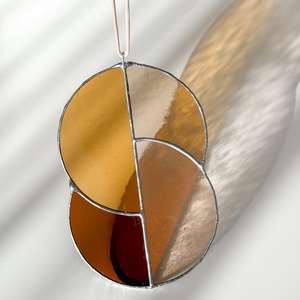 Üveg napfogó/ablakdísz geometrikus mintával - Meska.hu