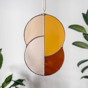 Üveg napfogó/ablakdísz geometrikus mintával - otthon & életmód - dekoráció - ajtó- és ablak dekoráció - ablakdísz - Meska.hu