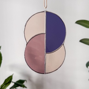 Üveg napfogó/ablakdísz geometrikus mintával - otthon & életmód - dekoráció - ajtó- és ablak dekoráció - ablakdísz - Meska.hu