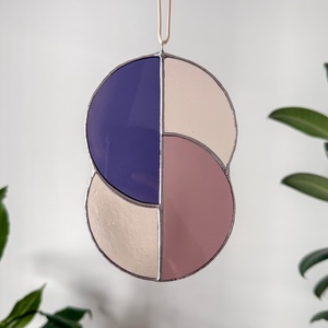 Üveg napfogó/ablakdísz geometrikus mintával - otthon & életmód - dekoráció - ajtó- és ablak dekoráció - ablakdísz - Meska.hu