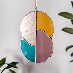 Üveg napfogó/ablakdísz geometrikus mintával - Meska.hu