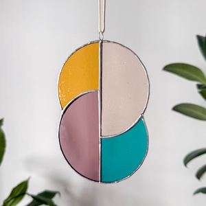 Üveg napfogó/ablakdísz geometrikus mintával - otthon & életmód - dekoráció - ajtó- és ablak dekoráció - ablakdísz - Meska.hu