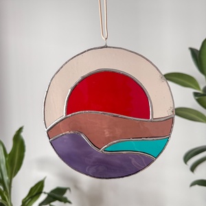 Üveg napfogó/ablakdísz naplemente - Meska.hu