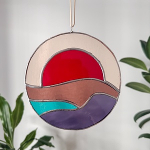 Üveg napfogó/ablakdísz naplemente - otthon & életmód - dekoráció - ajtó- és ablak dekoráció - ablakdísz - Meska.hu