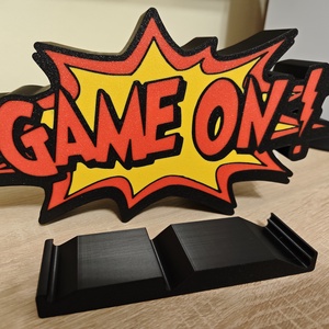 GAME ON! képregény stílusú LED-es gamer hangulatlámpa állvánnyal - otthon & életmód - lámpa - hangulatlámpa - Meska.hu