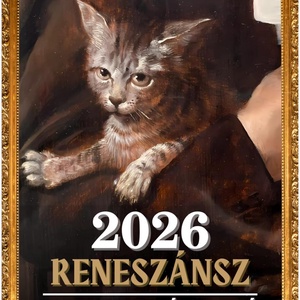 Vicces reneszánsz macska festmények naptár 2026, naptár macskás barátoknak, legjobb barátoknak, karácsonyi ajándék - Meska.hu