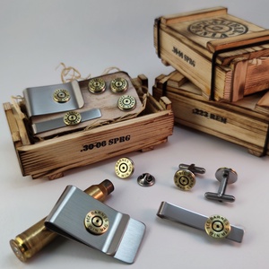 .308 Win Töltény Férfi szett, ládában. Vadász ékszer, Ékszer, Mandzsettagomb és Nyakkendőtű, Fémmegmunkálás, Újrahasznosított alapanyagból készült termékek, MESKA
