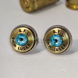 9 mm Luger Töltény fülbevaló - ékszer - fülbevaló - fülékszer - Meska.hu