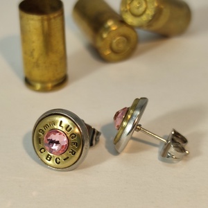 9mm Luger , Töltény fülbevaló, Ékszer, Fülbevaló, Fülékszer, Ékszerkészítés, Újrahasznosított alapanyagból készült termékek, MESKA