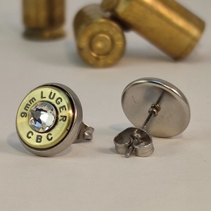 9mm Luger , Töltény fülbevaló - ékszer - fülbevaló - fülékszer - Meska.hu