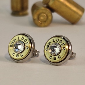 9mm Luger , Töltény fülbevaló - ékszer - fülbevaló - fülékszer - Meska.hu