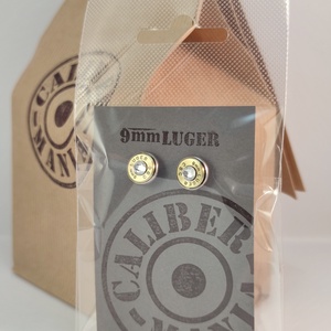 9mm Luger , Töltény fülbevaló - ékszer - fülbevaló - fülékszer - Meska.hu