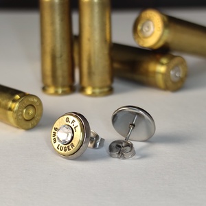 9 mm Luger Töltény fülbevaló - ékszer - fülbevaló - pötty fülbevaló - Meska.hu