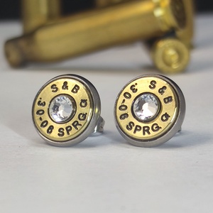 .30-06 Sprg  Töltény fülbevaló, vadász ékszer - ékszer - fülbevaló - fülékszer - Meska.hu