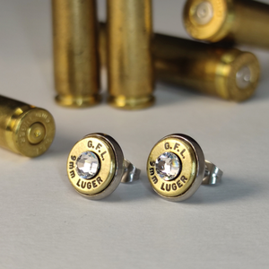 9 mm Luger Töltény fülbevaló - ékszer - fülbevaló - pötty fülbevaló - Meska.hu