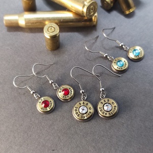 Töltény csüngős fülbevaló, Ékszer, Fülbevaló, Pötty fülbevaló, Ékszerkészítés, Újrahasznosított alapanyagból készült termékek, MESKA