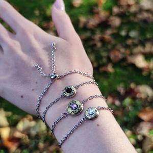 Töltény karlánc, 1-Lövetű vadász ékszer - ékszer - karkötő - karkötő medállal - Meska.hu