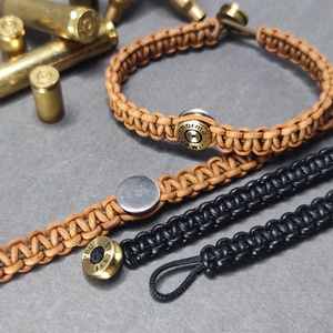 2-Lövetű Töltény Bőr karkötő , Vadász ékszer   - ékszer - karkötő - fonott karkötő - Meska.hu