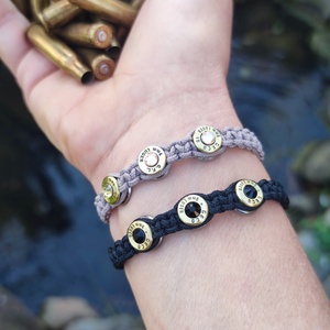 Női Töltény karkötő, 3-Lövetű microcord, Ékszer, Karkötő, Fonott karkötő, Ékszerkészítés, Újrahasznosított alapanyagból készült termékek, MESKA