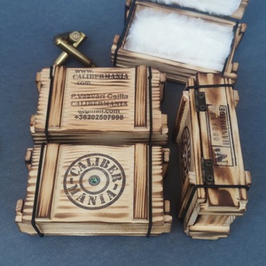 Mini lőszeresláda fából,  Női ékszertartó S méret - ékszer - ékszertartó - ékszerdoboz - Meska.hu