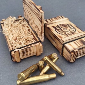 Mini lőszeresláda fából,  L méret, díszdoboz - ékszer - ékszertartó - ékszerdoboz - Meska.hu