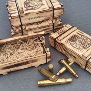 Mini lőszeresláda fából,  L méret, díszdoboz, Ékszer, Ékszertartó, Ékszerdoboz, Famegmunkálás, Ékszerkészítés, MESKA