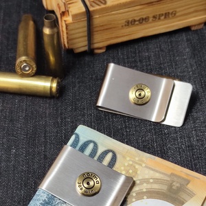 Töltény pénzcsipesz,  lőszeresládában, Vadász Ajándék, Táska & Tok, Pénztárca & Más tok, Pénztárca, Férfi pénztárca, Fémmegmunkálás, Újrahasznosított alapanyagból készült termékek, MESKA