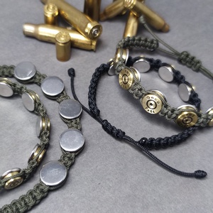 Töltény paracord karkötő, 7- lövetű Vadász ajándék - ékszer - karkötő - fonott karkötő - Meska.hu