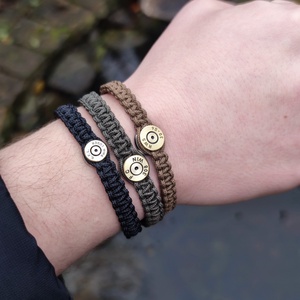 Töltény paracord karkötő, 1-Lövetű Férfi - ékszer - karkötő - fonott karkötő - Meska.hu