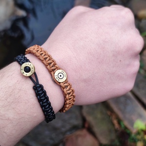 2-Lövetű Töltény Bőr karkötő , Vadász ékszer   - ékszer - karkötő - fonott karkötő - Meska.hu