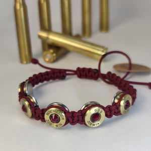 Női Töltény karkötő, 5-Lövetű microcord, Ékszer, Karkötő, Fonott karkötő, Ékszerkészítés, Újrahasznosított alapanyagból készült termékek, MESKA