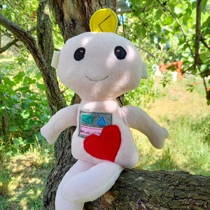 Plüss robot, rózsaszín kisrobot - játék & sport - plüssállat & játékfigura - robot & gép - Meska.hu