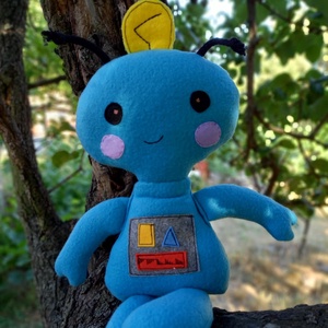 Élénkkék Kisrobot, plüss robot - játék & sport - plüssállat & játékfigura - robot & gép - Meska.hu