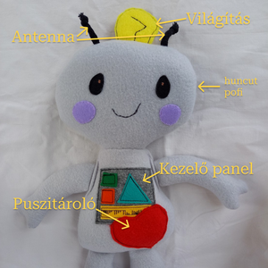 Halványszürke Kisrobot, plüss robot - játék & sport - plüssállat & játékfigura - robot & gép - Meska.hu