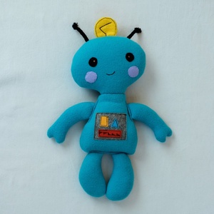 Élénkkék Kisrobot, plüss robot, Játék & Sport, Plüssállat & Játékfigura, Robot & Gép, Varrás, MESKA
