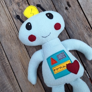 Halványkék Kisrobot, plüss robot - Meska.hu