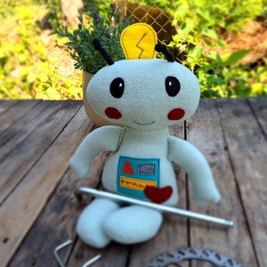 Halványkék Kisrobot, plüss robot - játék & sport - plüssállat & játékfigura - robot & gép - Meska.hu